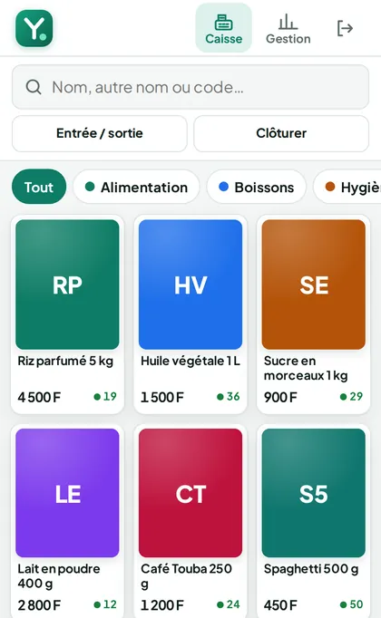Caisse Yombal sur téléphone